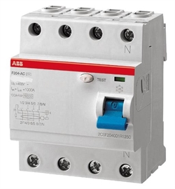 Дифф.выкл УЗО ABB 300мА F204 АС-100/0,3 4-полюсный - фото 4198