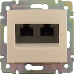 Розетка двойная компьютерная с захват. RJ45х2 Legrand Valena (Сл.кость) 774131 - фото 5217