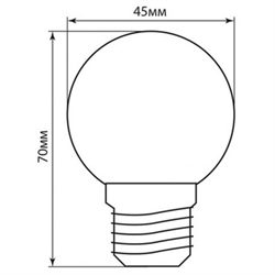 Лампа LED Feron LB-37 1Вт E27 (мини шар) 6400K - фото 5974