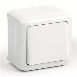 Выключатель 1-клавишный IP-44 Legrand Quteo (Белый) 782300 - фото 7846