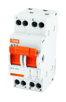 2P 40А Модульный переключатель трехпозиционный МП-63 TDM - фото 8840