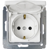 Розетка с зазем. 1-я, IP44 16А (Белая) Legrand Cariva 773645