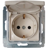 Розетка с зазем. 1-я, IP44 16А (слон.кость) Legrand Cariva 773745