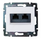 Розетка двойная компьютерная с захват. RJ45х2 Legrand Valena (Белая) 774231