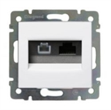 Розетка тел./интер. RJ11/RJ45 UTP кат.5е/6 Legrand Valena (Белая) 770080
