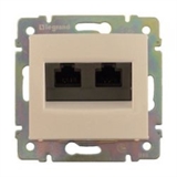 Розетка двойная компьютерная с захват. RJ45 кат.6е Legrand Valena (Сл.кость) 774147