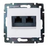 Розетка двойная компьютерная без захват. RJ45 кат.6е Legrand Valena (Белая) 774243
