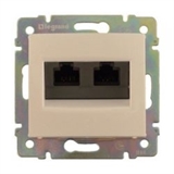 Розетка двойная компьютерная RJ45 кат.6 FTP Legrand Valena (Сл.кость) 774133