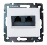 Розетка двойная компьютерная RJ45 кат.6 FTP Legrand Valena (Белая) 774233