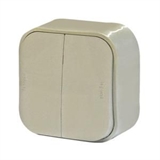 Выключатель 2-клавишный Legrand Quteo (Сл.Кость) 782232