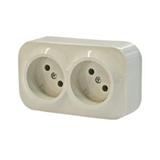 Розетка 2-я без зазем. Legrand Quteo (Сл.Кость) 782242