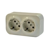 Розетка 2-я с зазем. Legrand Quteo (Сл.Кость) 782243