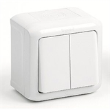 Проходной переключатель 2-клавишный IP-44 Legrand Quteo (Белый) 782301
