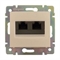 Розетка двойная компьютерная с захват. RJ45 кат.6е Legrand Valena (Сл.кость) 774147 - фото 5227