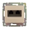 Розетка двойная компьютерная RJ45 кат.6 FTP Legrand Valena (Сл.кость) 774133