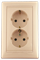 Розетка 2-я в сборе с зазем. и шторк. Legrand Valena (Сл.кость) 774371