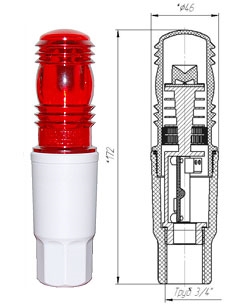 Заградительный огонь ЗОМ-1 тип А, 30-265V AC/DC, IP65 - фото 9247